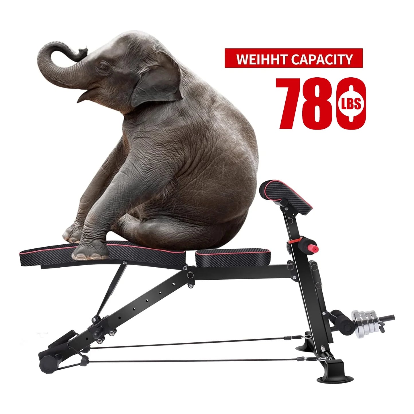 Adjustable Weight Bench Utility Workout Bench for Home Gym,Foldable Incline Decline Benches for Full Body Workout 780LB