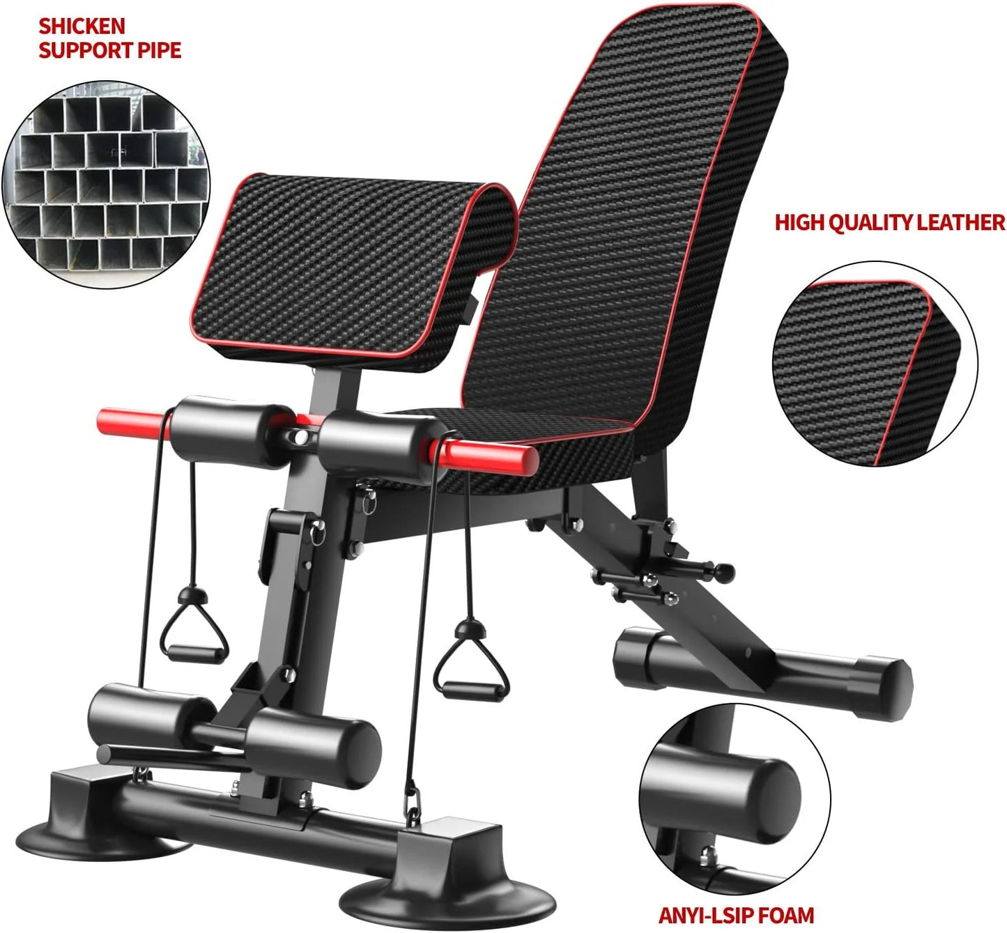 Adjustable Weight Bench Utility Workout Bench for Home Gym,Foldable Incline Decline Benches for Full Body Workout 780LB